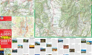 Mapa turystyczna Sudetów Wschodnich z zaznaczonymi najpiękniejszymi trasami poza Śnieżnikiem.