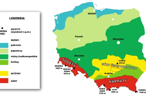Karpaty, Sudety i Góry Świętokrzyskie: najważniejsze pasma górskie Polski