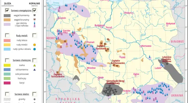 Mapa geologiczna Sudetów - dokładne rozmieszczenie skał i złóż mineralnych