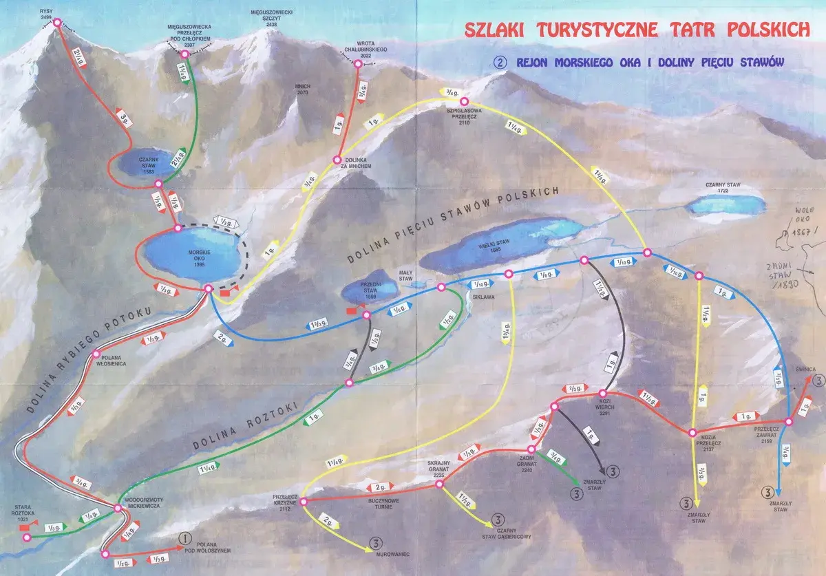 Jak przejść szlak turystyczny do Doliny Pięciu Stawów w Tatrach: mapa i czas
