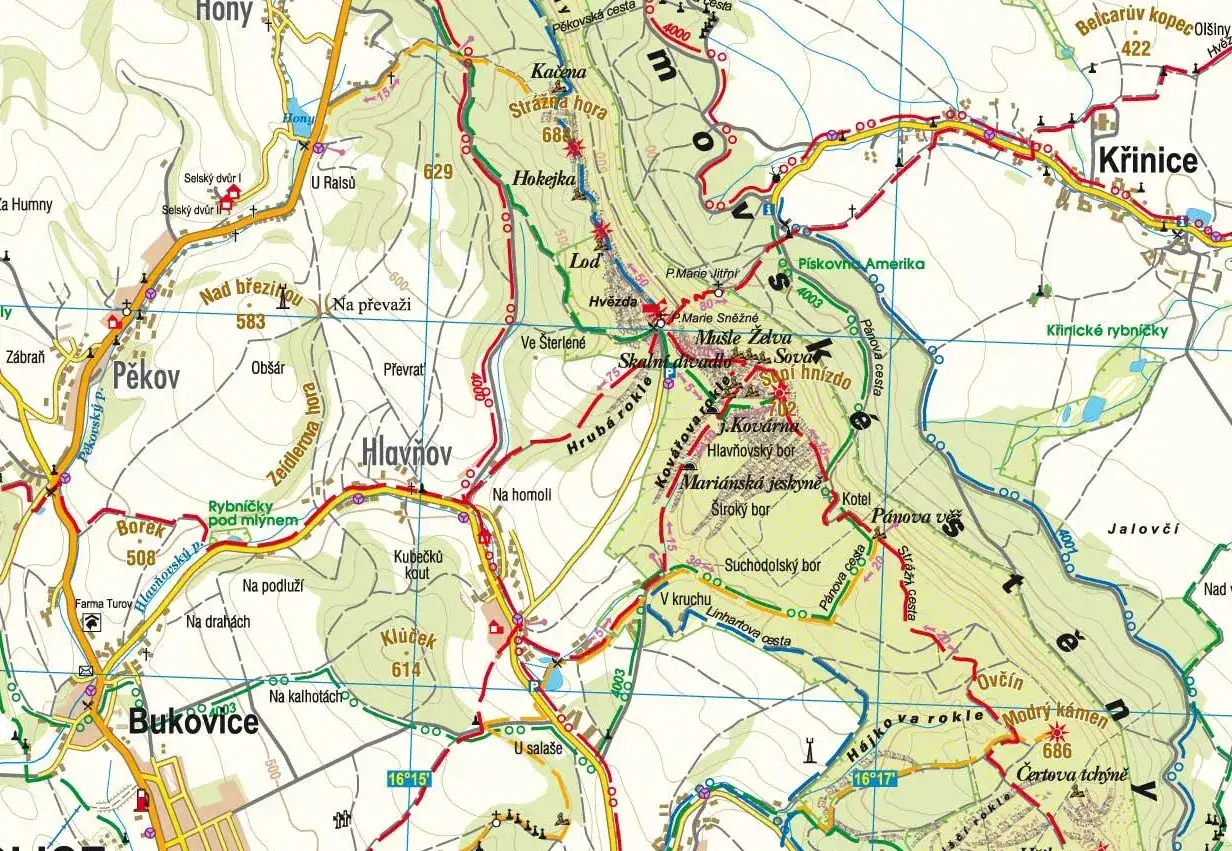 Mapa turystyczna Sudetów Środkowych z zaznaczonymi szlakami, idealna, by jak zaplanować trasę śladem dawnych kopalni.