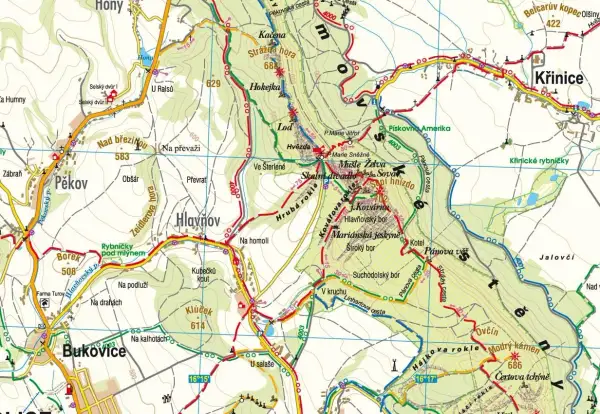 Mapa turystyczna Sudetów Środkowych z zaznaczonymi szlakami, idealna, by jak zaplanować trasę śladem dawnych kopalni.